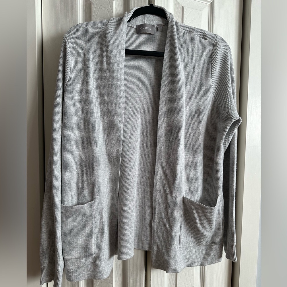 Cyrus Open Front Waffle Knit Cardigan